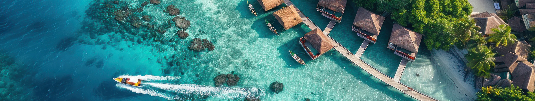 Tropische vakantiebestemming bungalows op het water